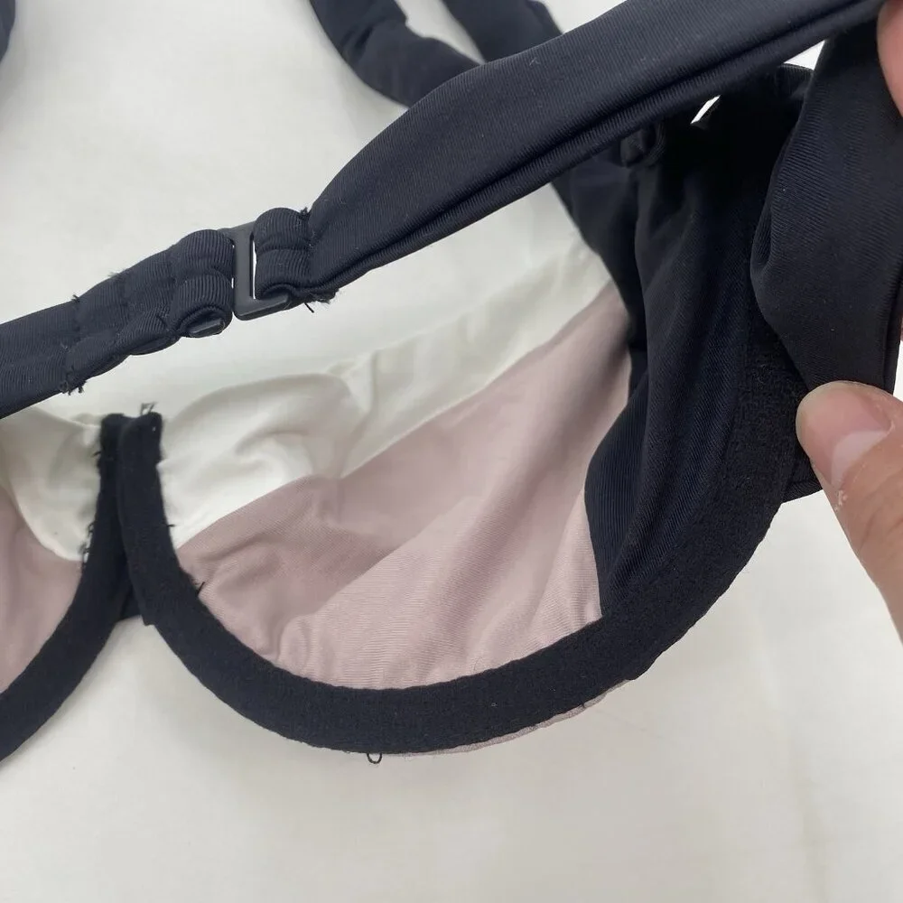 Tavik Size M Sawyer Colorblock Black Clay Underwire Bikini Top L79338